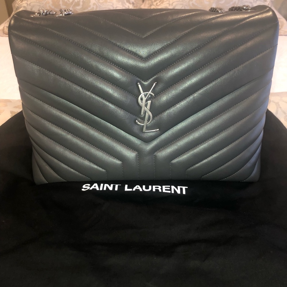 Authentic YSL Loulou Large bag in Grey